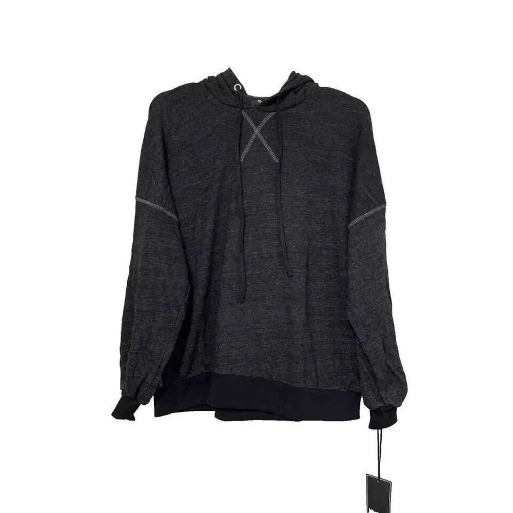 Michael Lauren Revolve Womens  Hoodie Pullover Dark Gray Short Soft Oversized